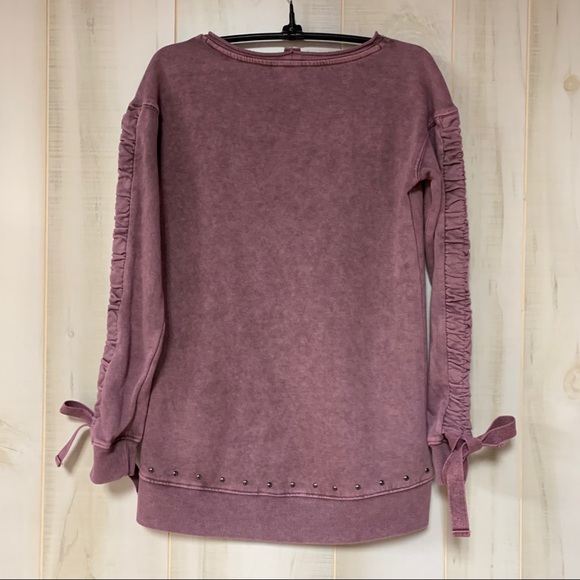 Rock & Republic Purple Acid Wash Stud Sweatshirt - Picture 2 of 9
